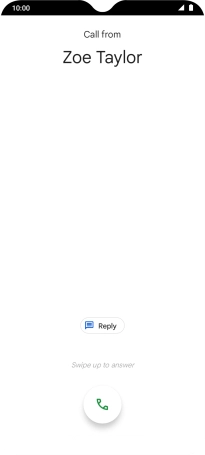 Press and drag the accept call icon upwards.