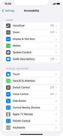 Press Display & Text Size.