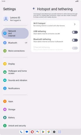 Press Wi-Fi hotspot.