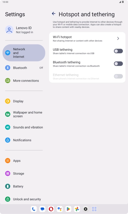 Press Wi-Fi hotspot.