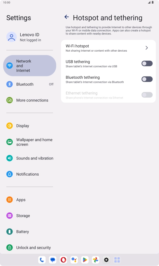 Press Wi-Fi hotspot.