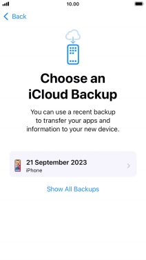 Press the required backup and your phone restores the content of the selected backup. Subsequently, follow the instructions on the screen to set up your phone and prepare it for use.