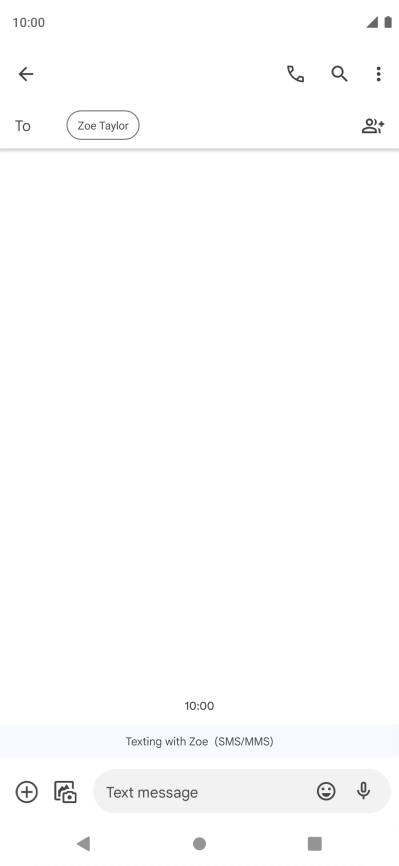 Press the text input field and write the text for your text message. Press the text input field and write the text for your text message.