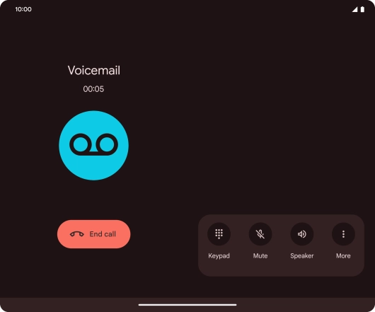 Press the end call icon.