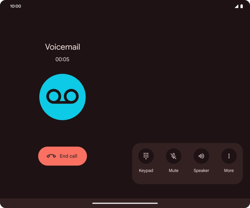 Press the end call icon.