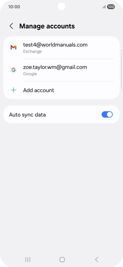 Press the required email account. Press the required email account.