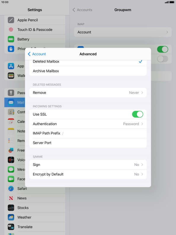 Press Authentication.