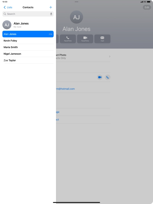 Press the new contact icon.