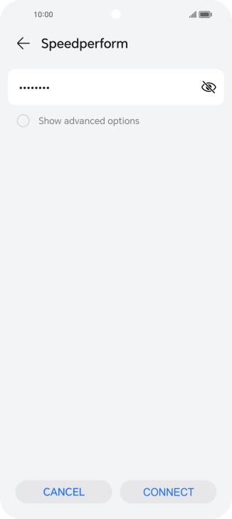 Key in the password for the Wi-Fi network and press CONNECT. Key in the password for the Wi-Fi network and press CONNECT.