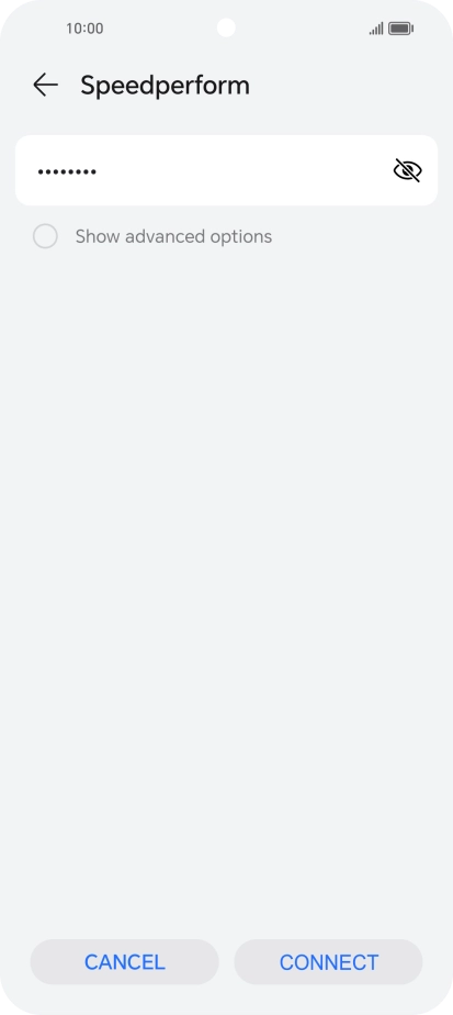 Key in the password for the Wi-Fi network and press CONNECT. Key in the password for the Wi-Fi network and press CONNECT.