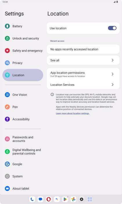 Press App location permissions.