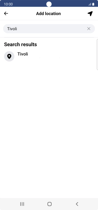 Press the required location.