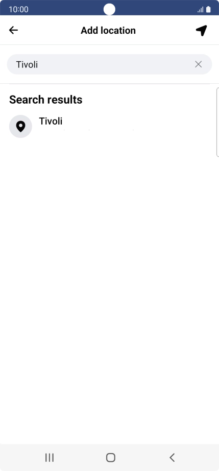 Press the required location.