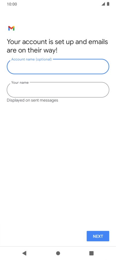 Press Your name and key in the required sender name.