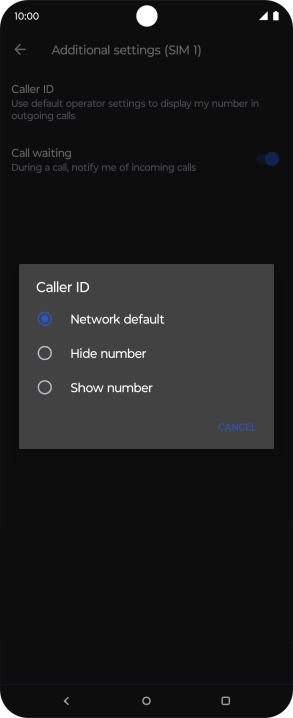 Press Show number to turn on caller identification.