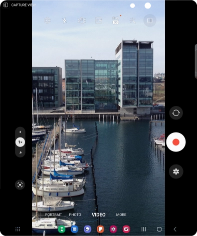 Press the video light icon.