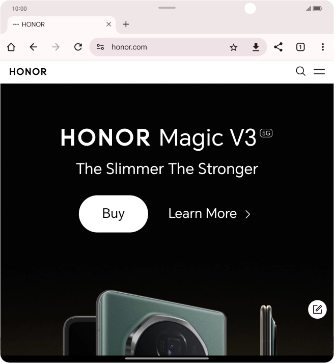 Press the menu icon.