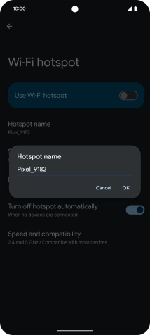 Key in the required Wi-Fi hotspot name and press OK.