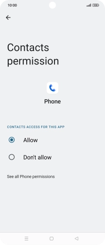 Press the required setting.