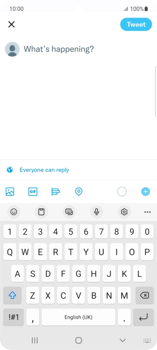 Press the text input field.