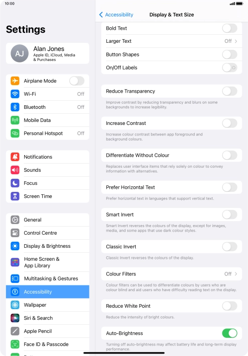 Press the indicator next to 