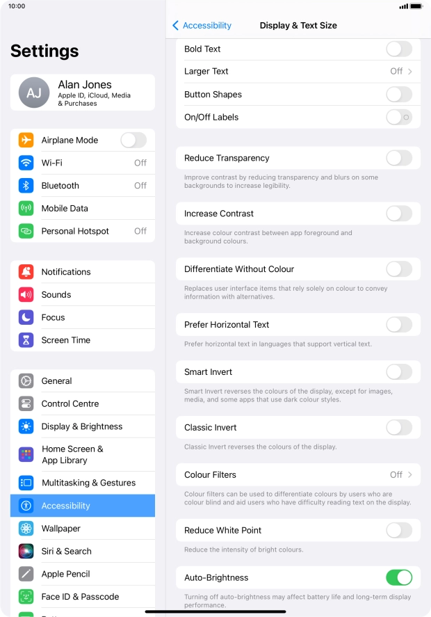 Press the indicator next to 