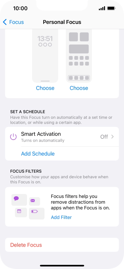 Press the required setting below 