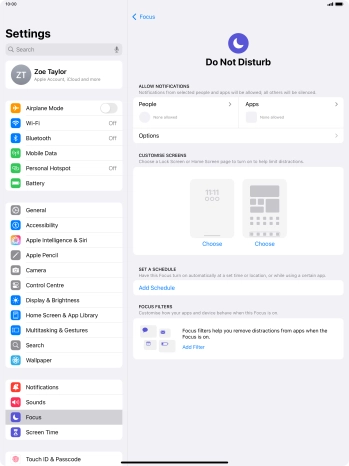 Press People and follow the instructions on the screen to select which contacts you would like to receive calls and notifications from when Do Not Disturb is turned on. Press People and follow the instructions on the screen to select which contacts you would like to receive calls and notifications from when Do Not Disturb is turned on.