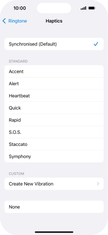 Press the required setting to turn on the function.