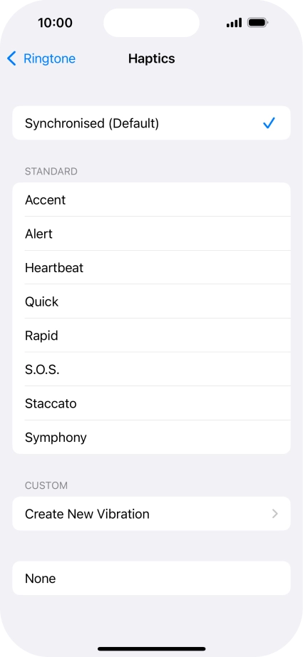 Press the required setting to turn on the function.