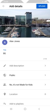 Key in the required text and press UPLOAD.