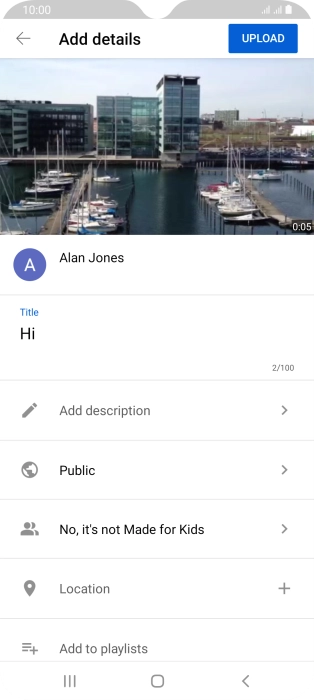 Key in the required text and press UPLOAD.