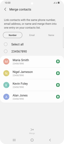 Press the field next to the required number. Press the field next to the required number.