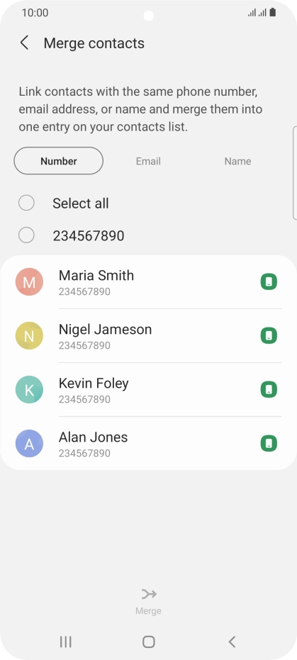 Press the field next to the required number. Press the field next to the required number.