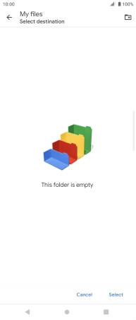 To create a new folder, press the new folder icon and follow the instructions on the screen to create a new folder.