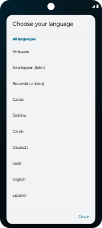 Press the required language.