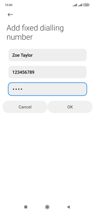 Key in your PIN2 and press OK. The default PIN2 is 1111. Key in your PIN2 and press OK. The default PIN2 is 1111.