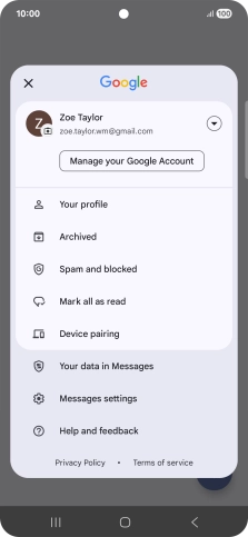 Press Messages settings.