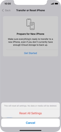 Press Reset All Settings.