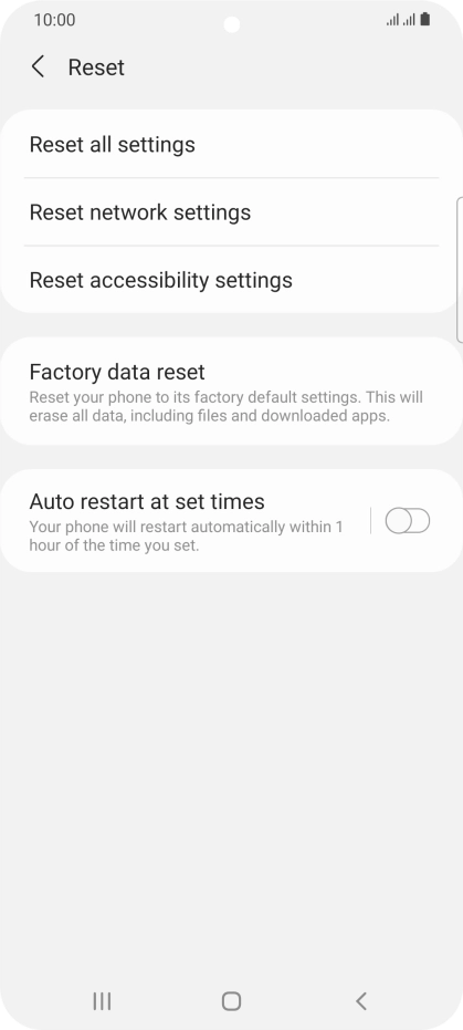 Press Factory data reset. Press Factory data reset.