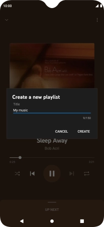Key in a name for the playlist and press CREATE.