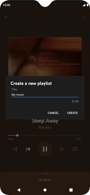 Key in a name for the playlist and press CREATE.