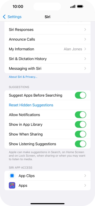 Press the required app.