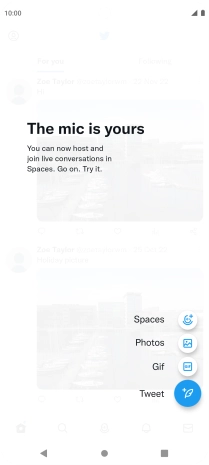 Press the new tweet icon.