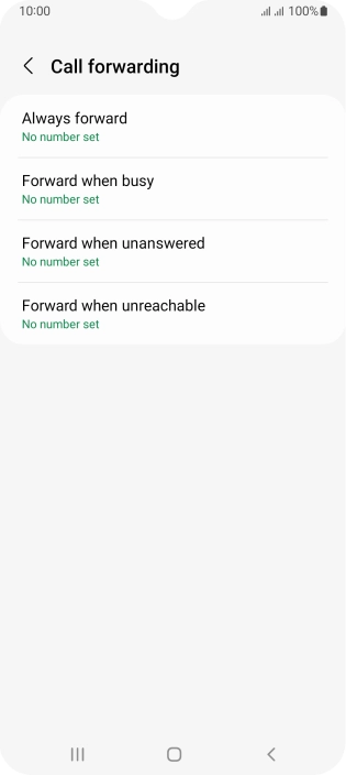 Press the required divert type.