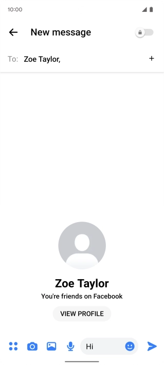 Write the required message and press the send icon.