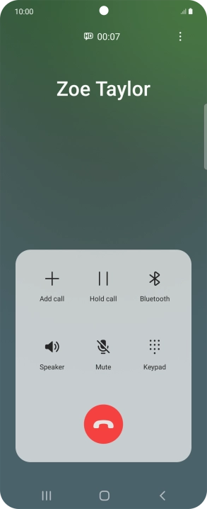 Press the end call icon. Press the end call icon.