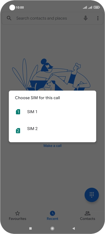 Press the required SIM.