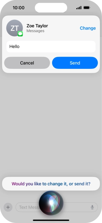 If an application is open on your phone, such as a Messages, you can also use the functions available here, e.g.: REPLY [text].