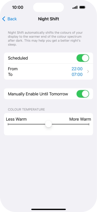 Press and drag the indicator below 
